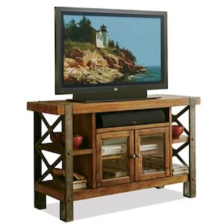 Rustic 52-In Tv Console w/ Shelving